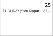 John Champe calendar shows the date of Yom Kippur.