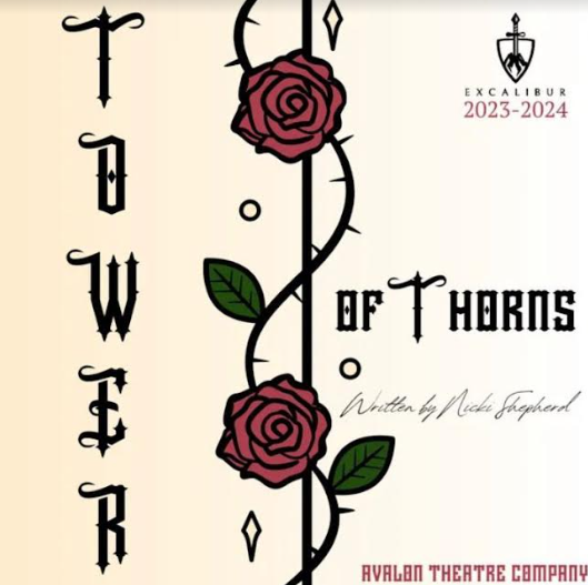 Official poster of the company’s piece. It features Director Shepherd and an artwork of roses with thorns. 