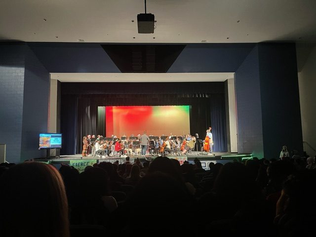 Photo of the John Champe band performing. They had been practicing to make sure this show went without flaw.