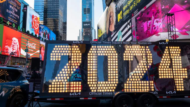 2024 sign in Times Square to celebrate the new year. 