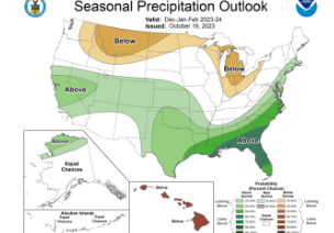 The NOAA weather channel has made a post for the 2024 weather outlook in their 2023, winter forecast predictions. This consisted of what snow rates could look like until February 2024. 