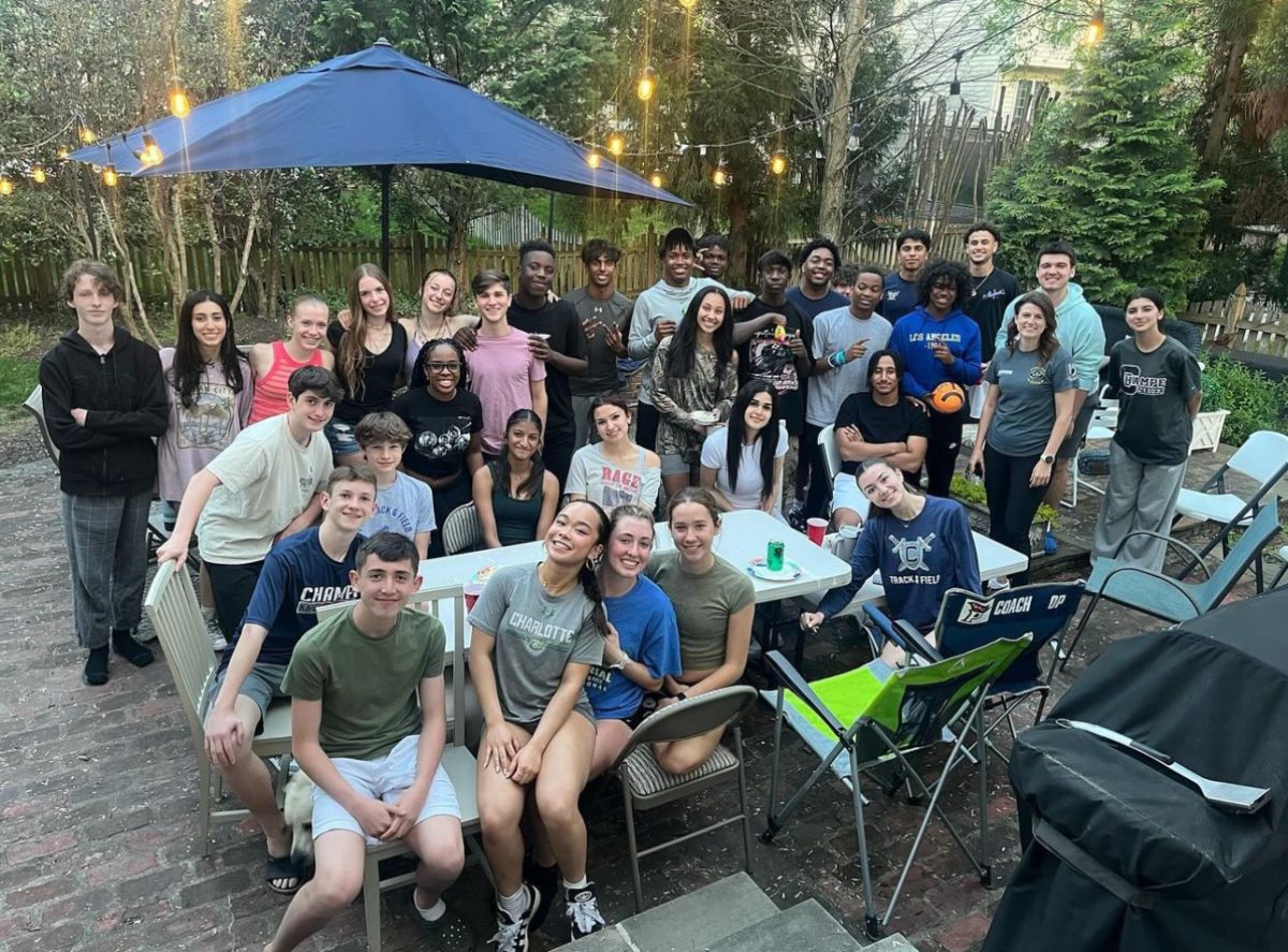 The JCHS Track and Field Team is seen at a team get together. They all got together on Thursday following their successful meet on Tuesday