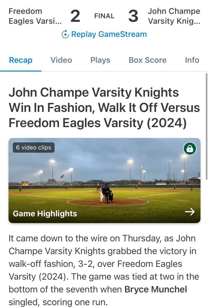 Champe Baseball Beats Freedom