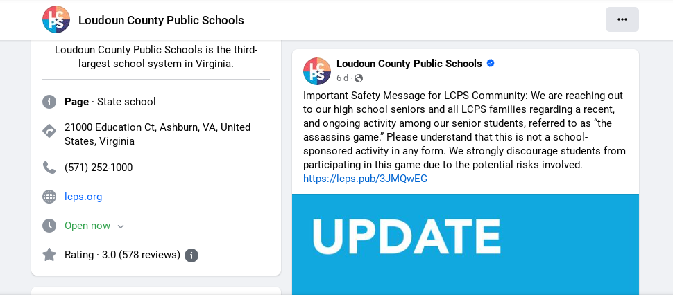 LCPS puts out senior assassin statement