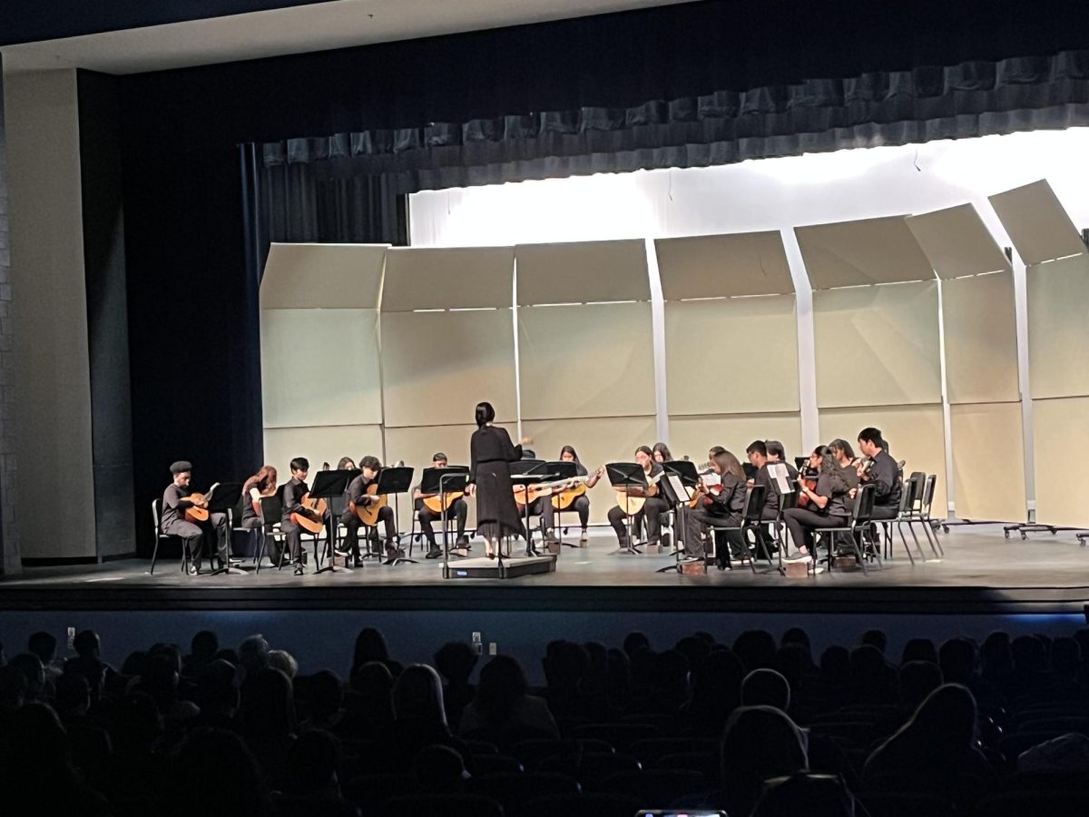 The Intermediate Guitar group plays their selected pieces.  