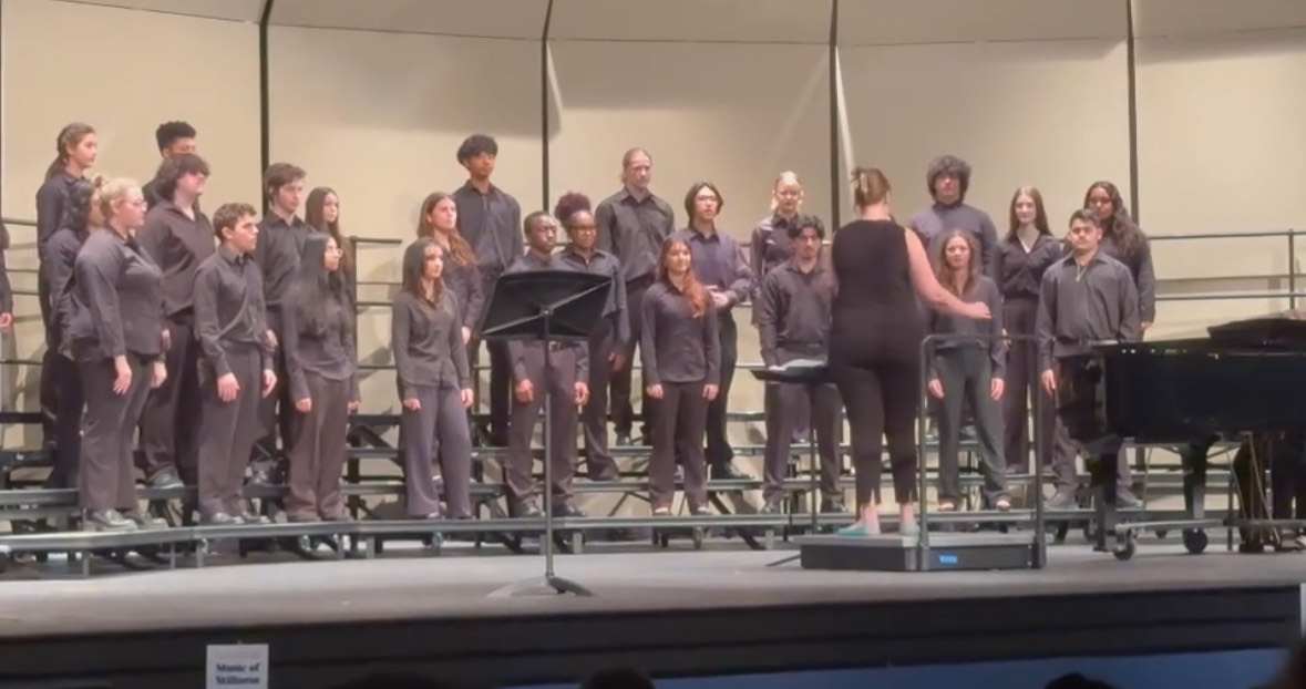 The Champe Singers performing their songs. The singers have been rehearsing all week