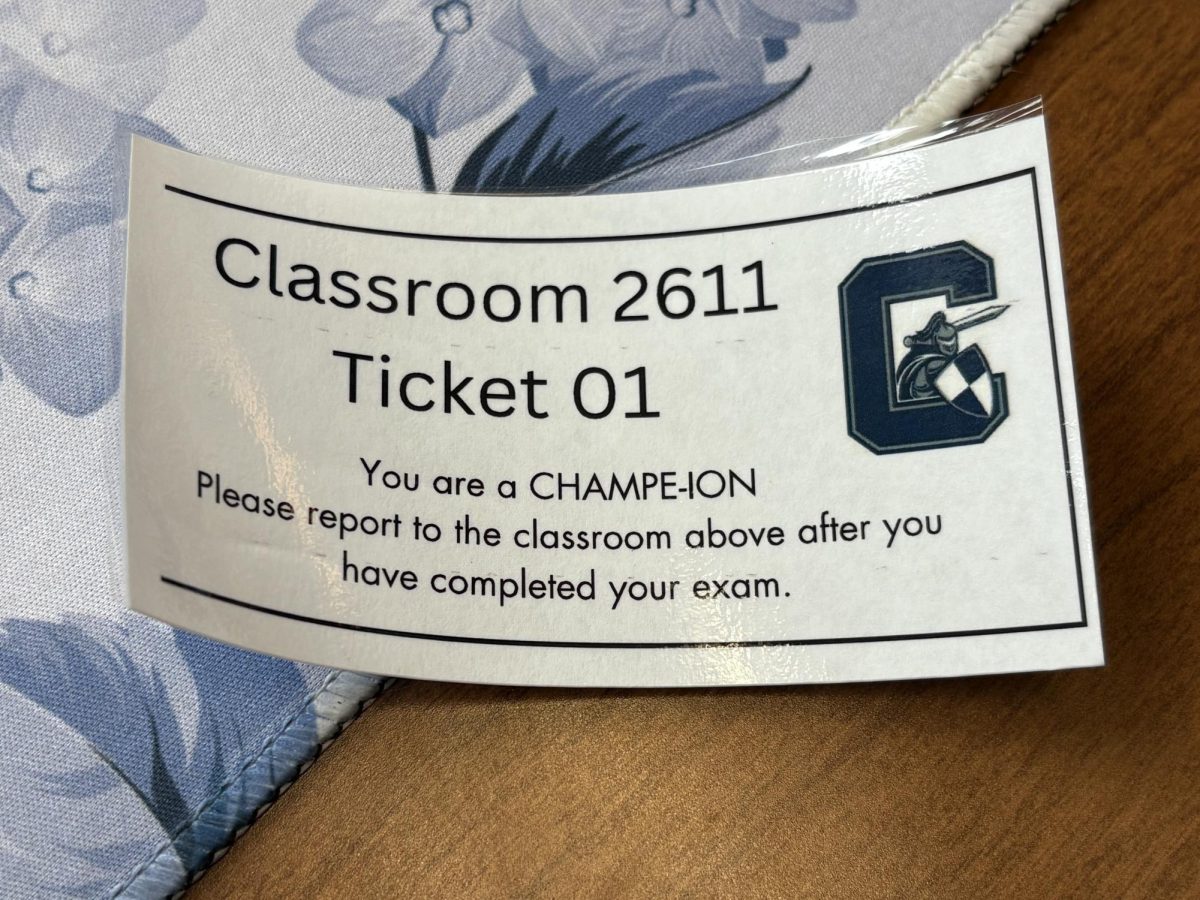 Ticket given to students at the end of their SOL testing to move them into a study hall.