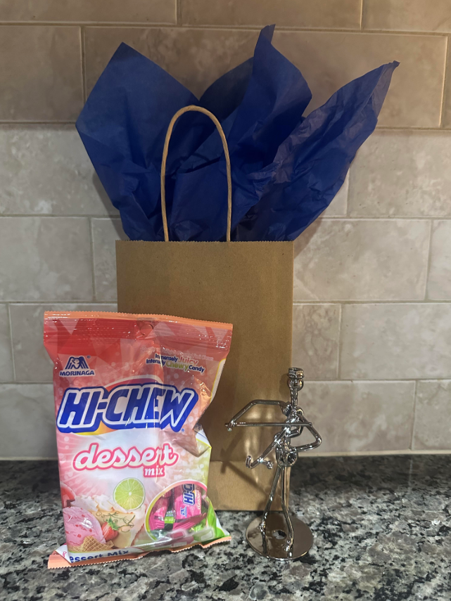 The gift bag given to the seniors by the strings department.