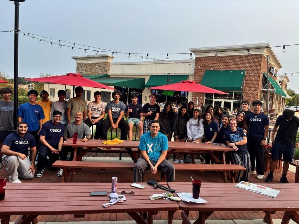 Champe DECA members at the 2025 Velocity Wings Wing Eating Competition Fundraiser